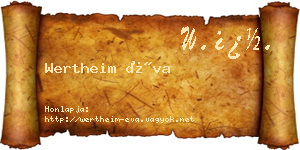 Wertheim Éva névjegykártya